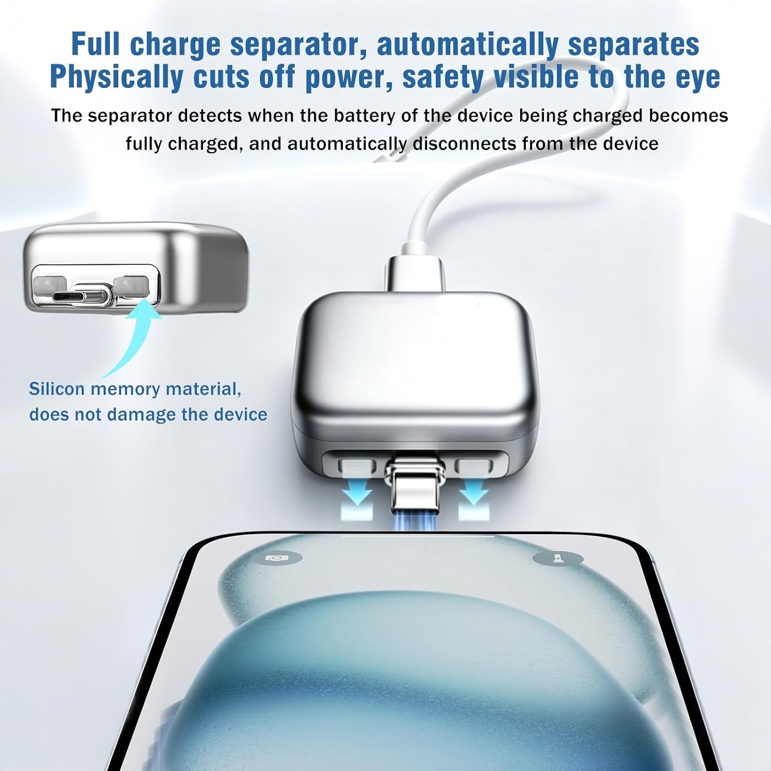 [Full Charge Disconnector AI Auto Cut Power & Unplug on Full Charge, PD 100W Fast Charging, Applicable to Various Electronic Devices Such as for Iphone/Android/Earphones